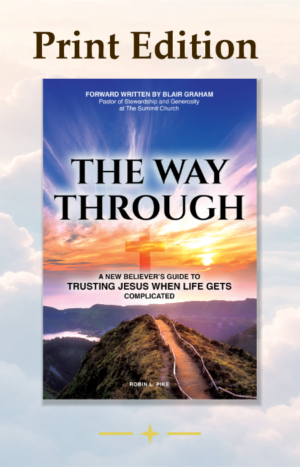 The Way Through paperback by Robin L. Pike — book cover on a soft cloud sky